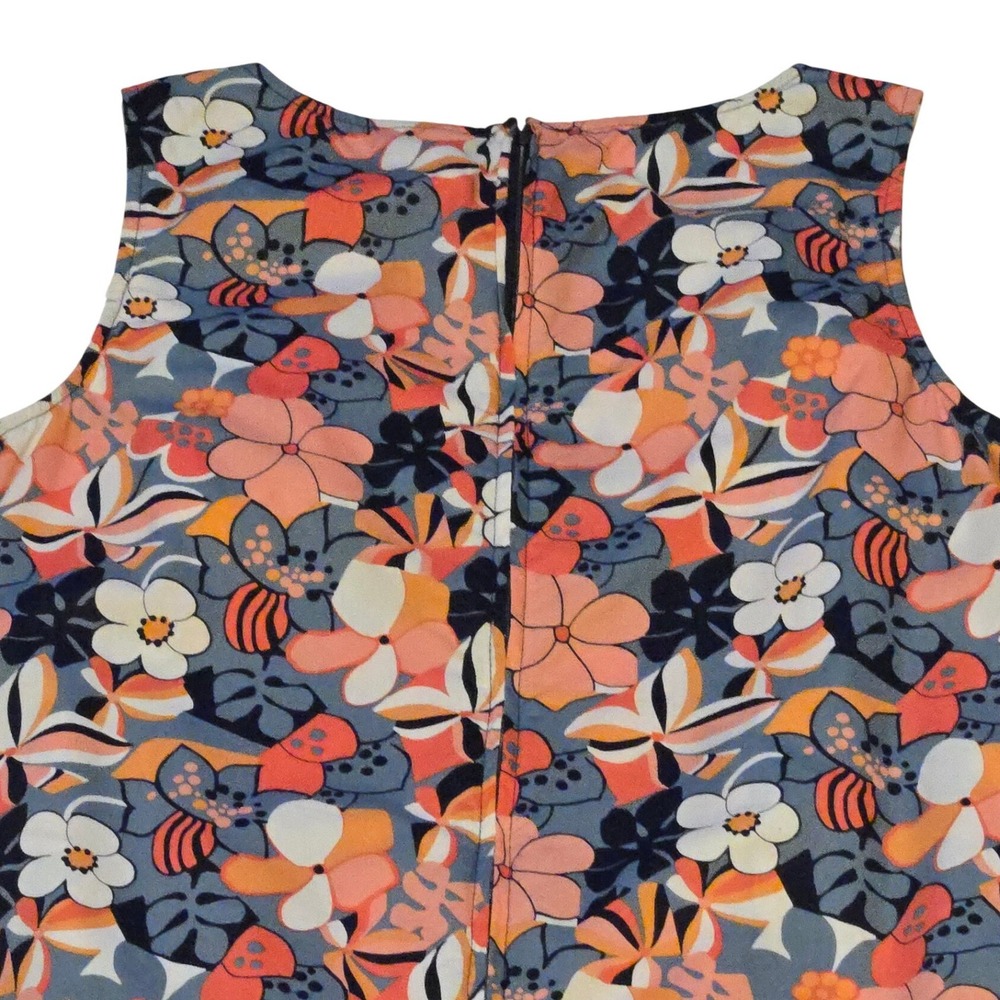 ModCloth Floral A-Line Dress Sleeveless Retro Cotton Mini Size L - Picture 5 of 9